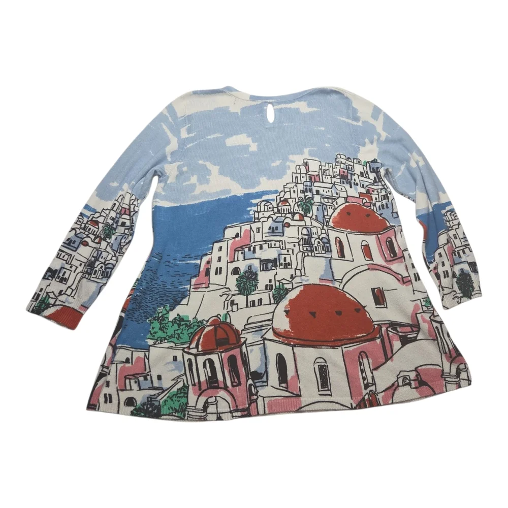 Joseph A Women's Santorini Greece Pullover Blouse‎ Sweater Size Medium
